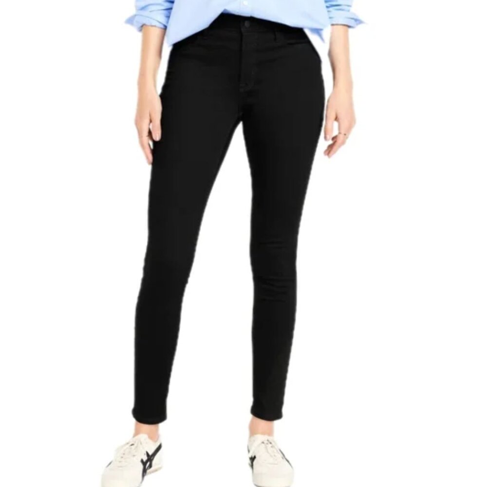 Old Navy High-Rise Rockstar Super-Skinny Jeans, Black Size 6 Short